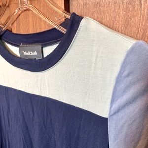 ModCloth Blue ColorBlock Soft Smooth T XXS